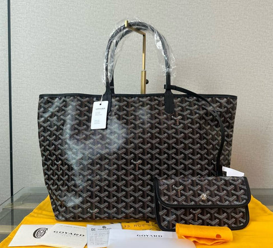 Brand New GOYARD St Louis Tote PM in Black Canvas