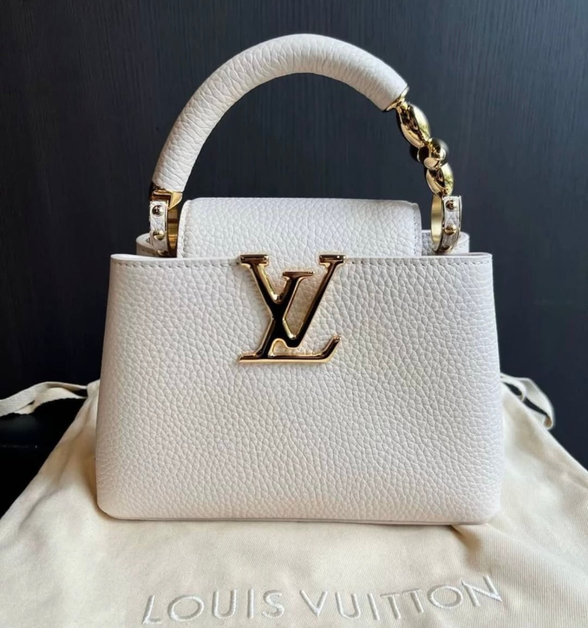 Louis Vuitton Mini Capucines 2024 Edition in Pearl white Taurillon GHW