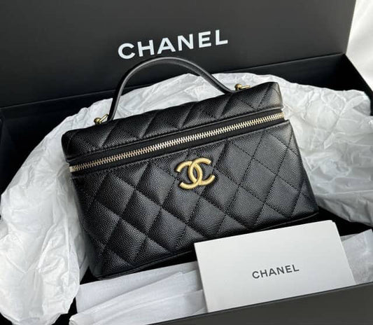 Brand New Chane long vanity in black caviar GHW